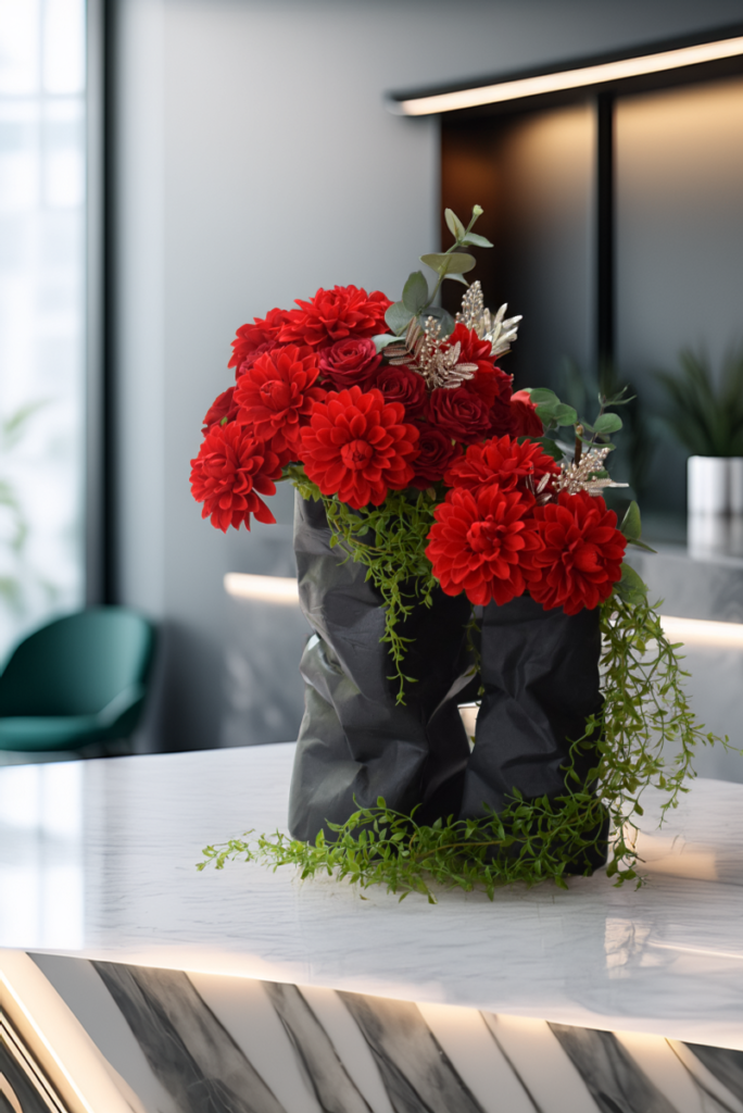 東京のBambooSALA｜バンブーサラによるクリスマスの花｜スタイリッシュなインテリアフラワー